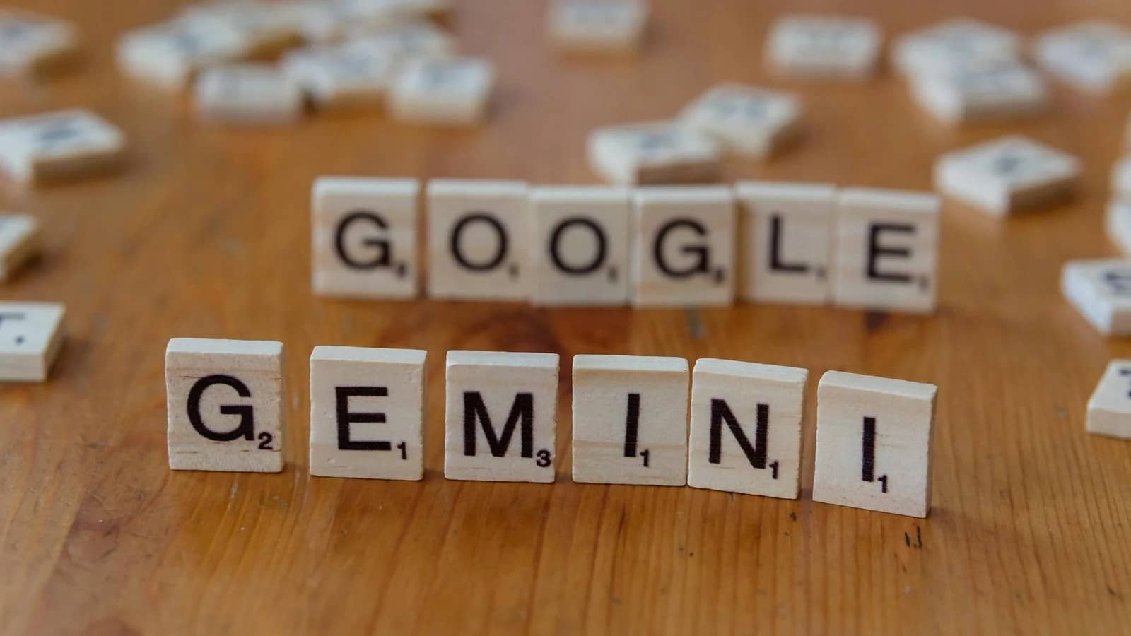 Future of AI: scrabble tiles form words google and Gemini