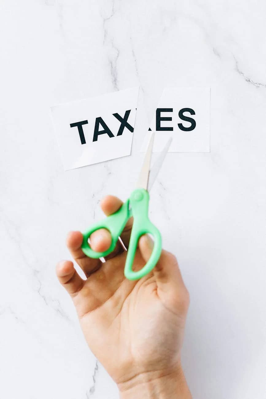 Tax policy 2025: person cutting paper