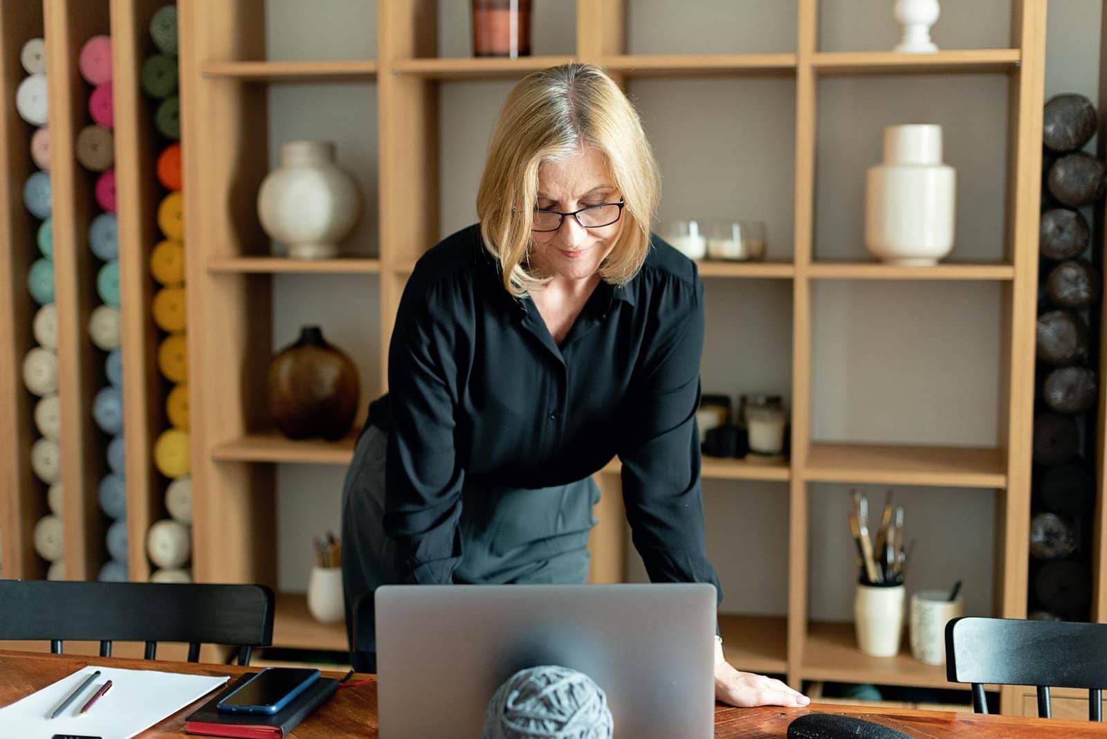 woman using a laptop